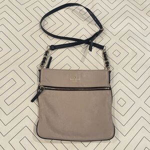 Kate Spade Taupe Leather Crossbody Purse.